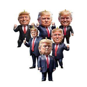 Set Of 7 Double Sided Acrylic Donald Trump Ornament Decorations